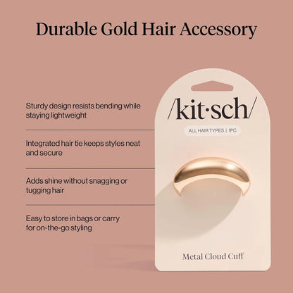 Kitsch Medium Hair Cuffs Hair Ties For Women - Black and Tort, 2pcs