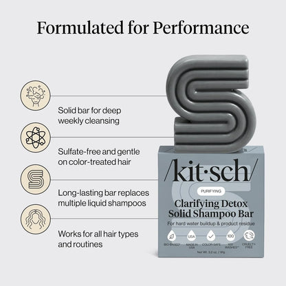 Kitsch Argan Oil Shampoo Bar Soap for Hair Growth - Made in USA, 3.2 oz