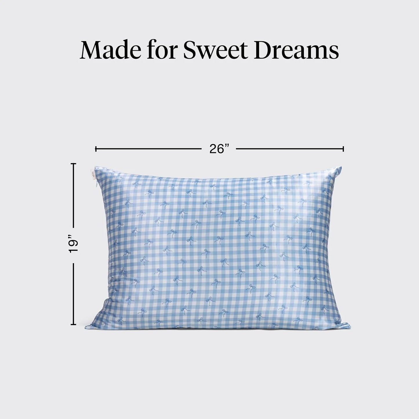 Kitsch Satin Pillowcase with Zipper - Standard Size, Haze Blue
