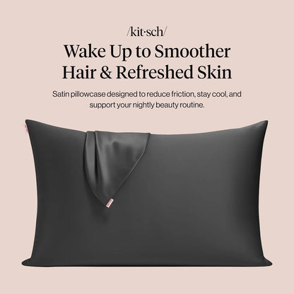 Kitsch Satin Pillowcase with Zipper - Standard Size, Haze Blue