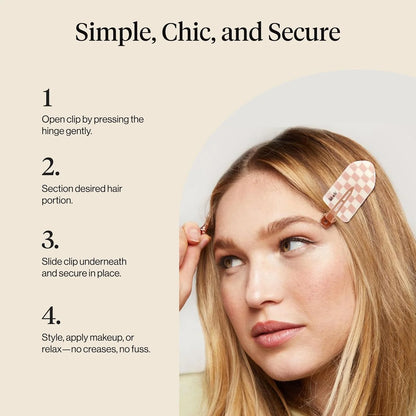 Kitsch Creaseless Hair Clips for Women - Cherry Print, 4pcs