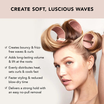 Kitsch Ceramic Hair Rollers for Women - Black, 8 Count (Pack of 1)