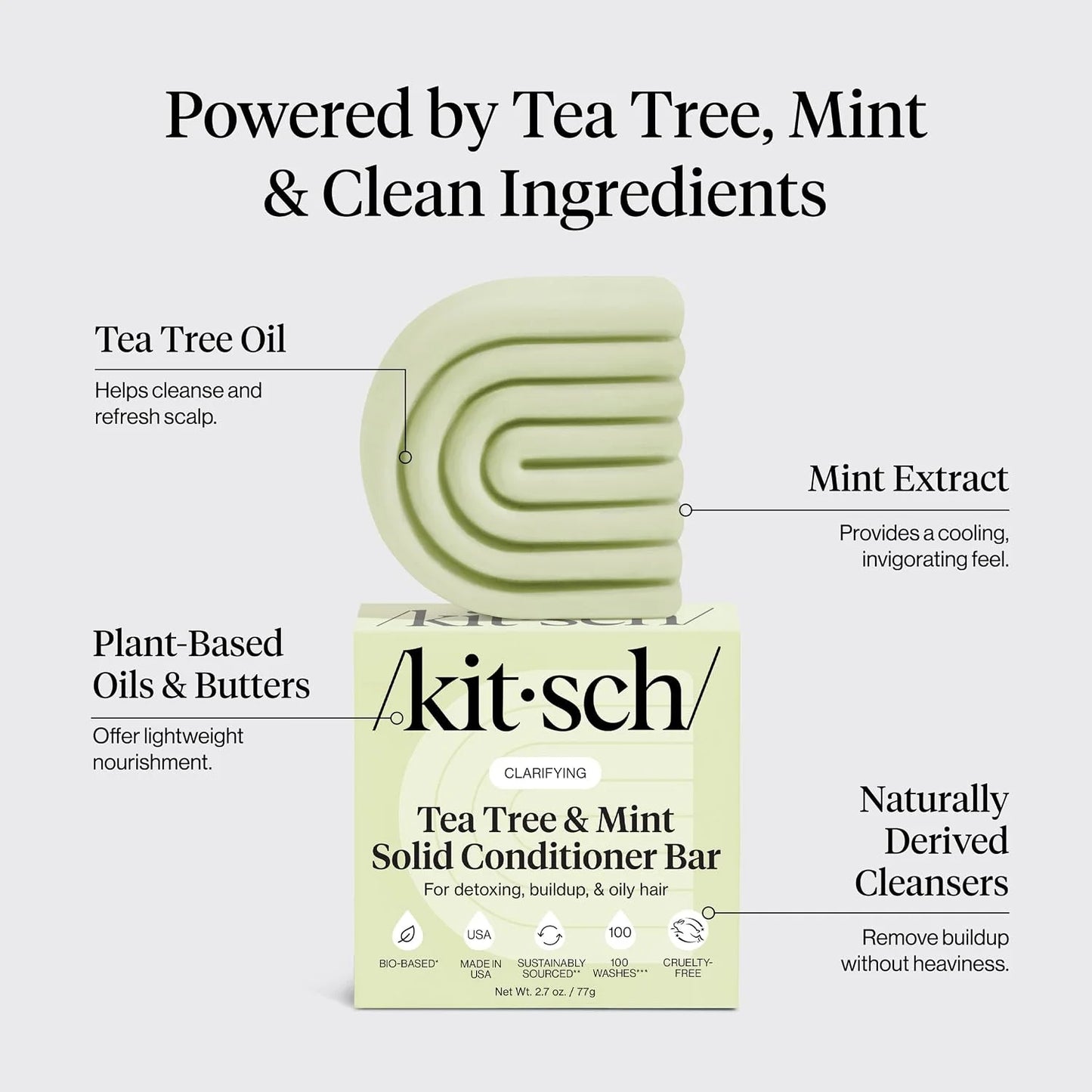Kitsch Clarifying Tea Tree & Mint Conditioner Bar Soap - 3 oz