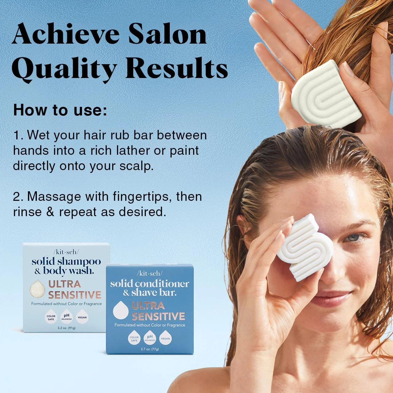 Kitsch Rosemary & Biotin Shampoo and Conditioner Set for Hair Growth