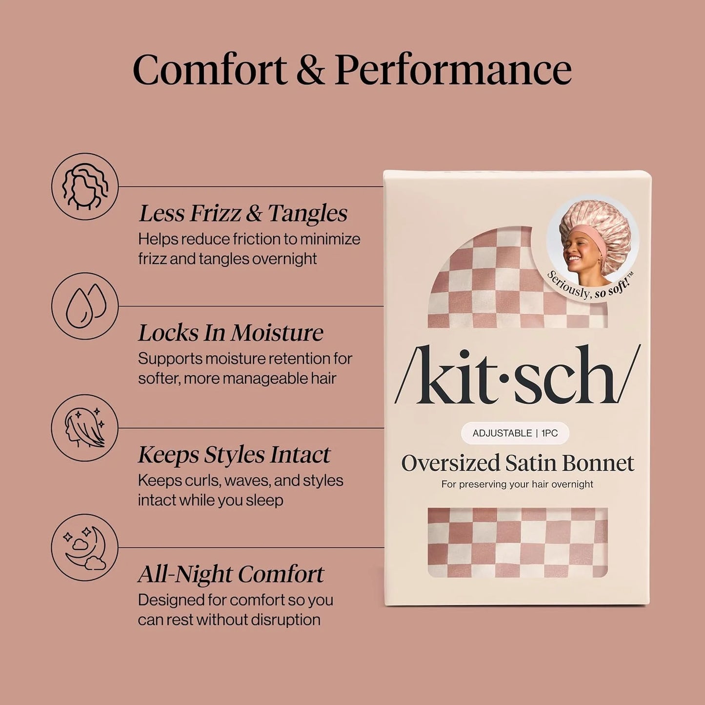 Kitsch XL Satin Bonnet for Sleeping - Aura