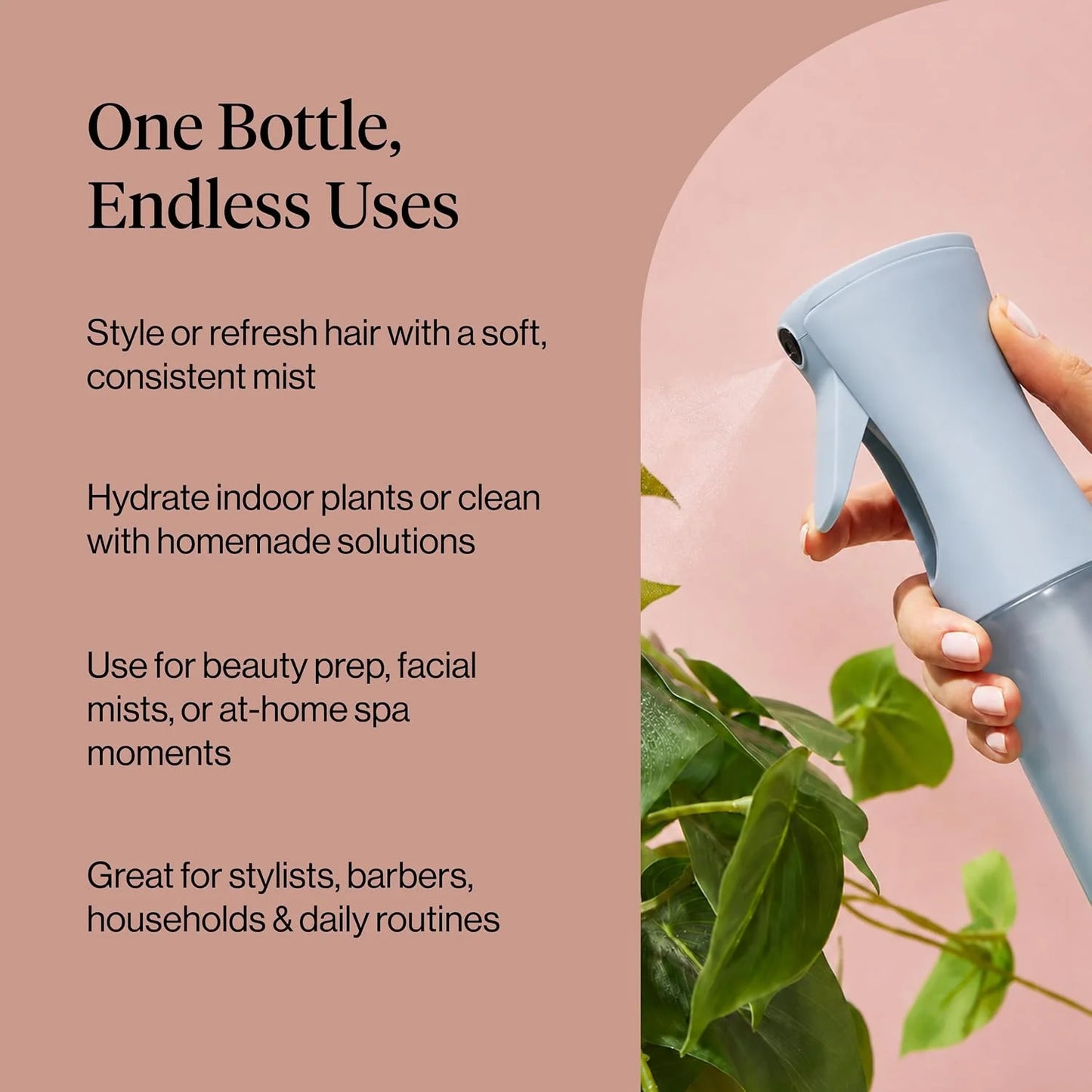 Kitsch Large Continuous Spray Bottle for Hair – Haze Blue, 180ml