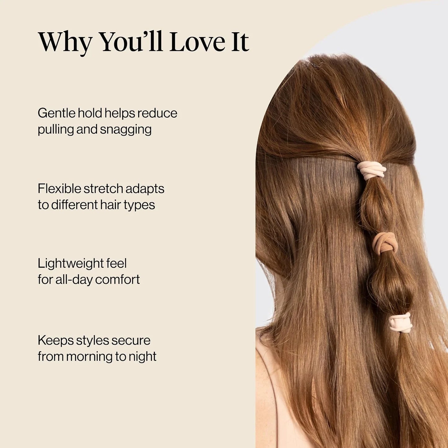 Kitsch Ribbed Hair Ties No Damage - Blush, 10pcs
