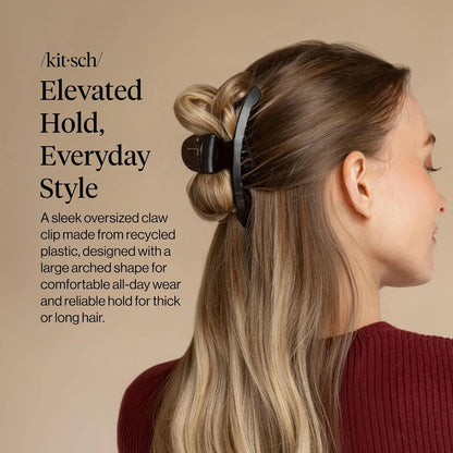 Kitsch Arched Hair Clips For Women - Large, Soft Pink, 1pc