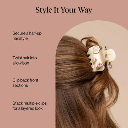 Kitsch Plastic Puffy Claw Clip - Hair Accessories For Women- Chocolate, 1pc