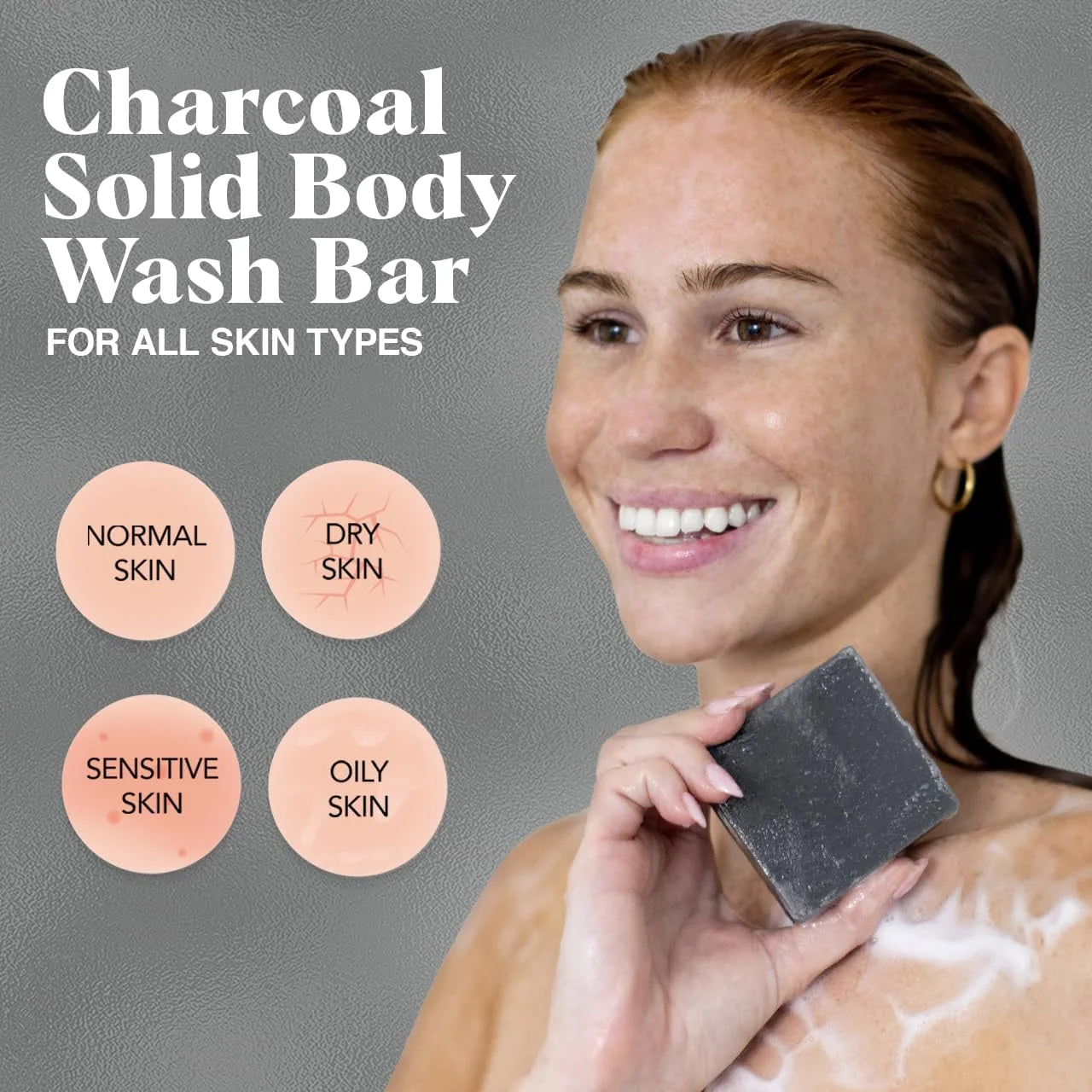 Kitsch Charcoal Soap Body Wash Bar for Cleansing – Made in USA, 4 oz
