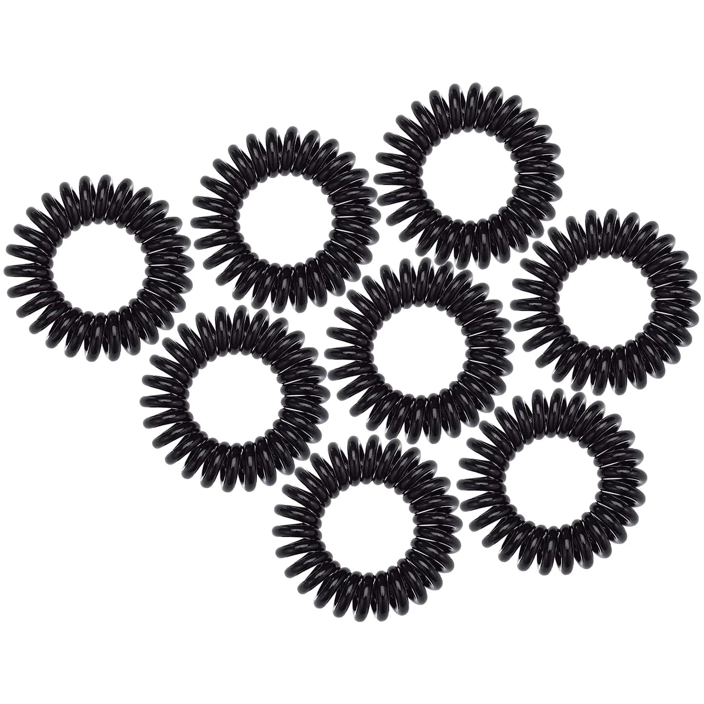 Kitsch Spiral Hair Ties for Women | Ponytail Holders - Brunette, 8 Pcs