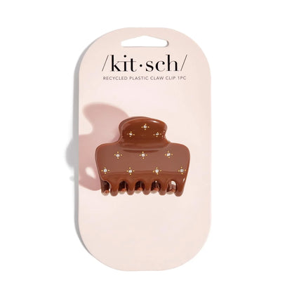 Kitsch Plastic Puffy Claw Clip - Hair Accessories For Women- Chocolate, 1pc