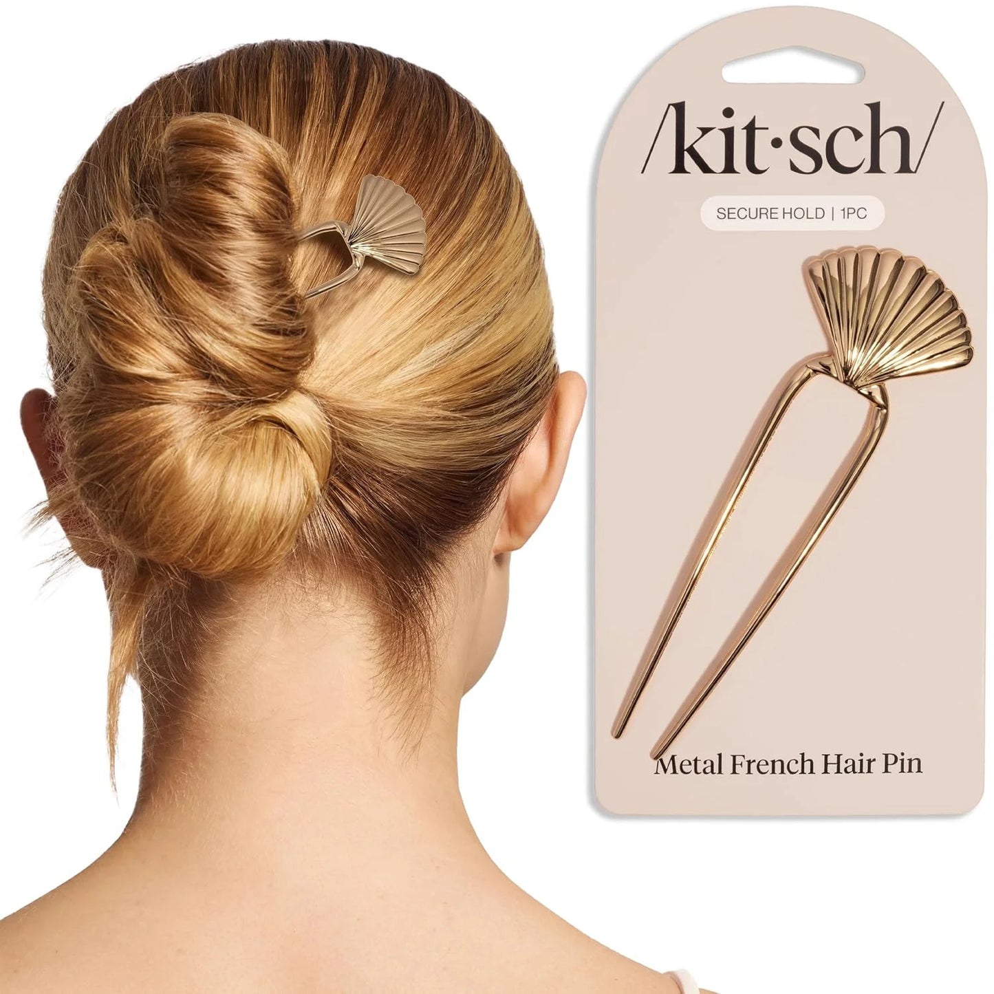 Kitsch Mini Metal French Hair Pin & Hair Clips for Women - Silver, Set of 3