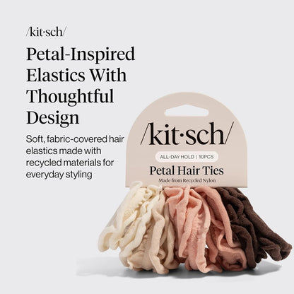Kitsch Ribbed Hair Ties No Damage - Blush, 10pcs