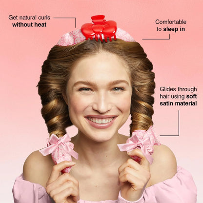 Hello Kitty x Kitsch Satin Flexi Rods, Heatless Curling Rod - 4pc Set