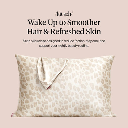 Kitsch Satin Pillowcase with Zipper - Standard Size, Haze Blue