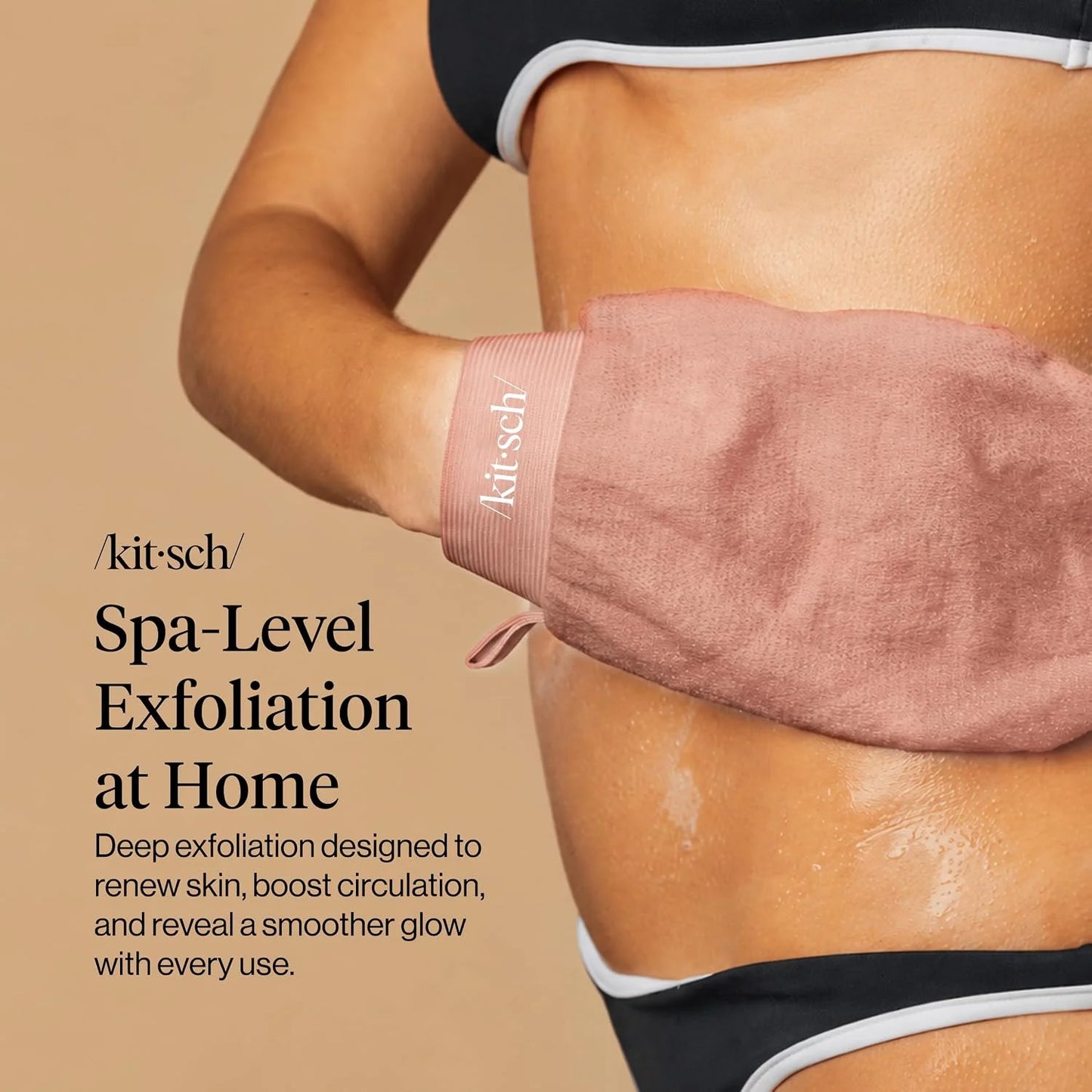 Kitsch Exfoliating Glove – Exfoliating Mitt - 1pc Black