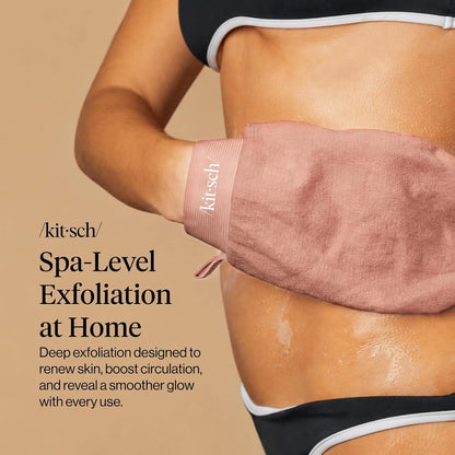 Kitsch Exfoliating Glove – Exfoliating Mitt - 1pc Black