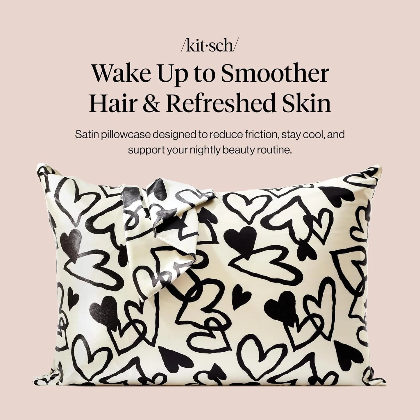 Kitsch Satin Pillowcase with Zipper - Standard Size, Haze Blue
