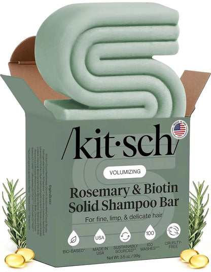 Kitsch Argan Oil Shampoo Bar Soap for Hair Growth - Made in USA, 3.2 oz