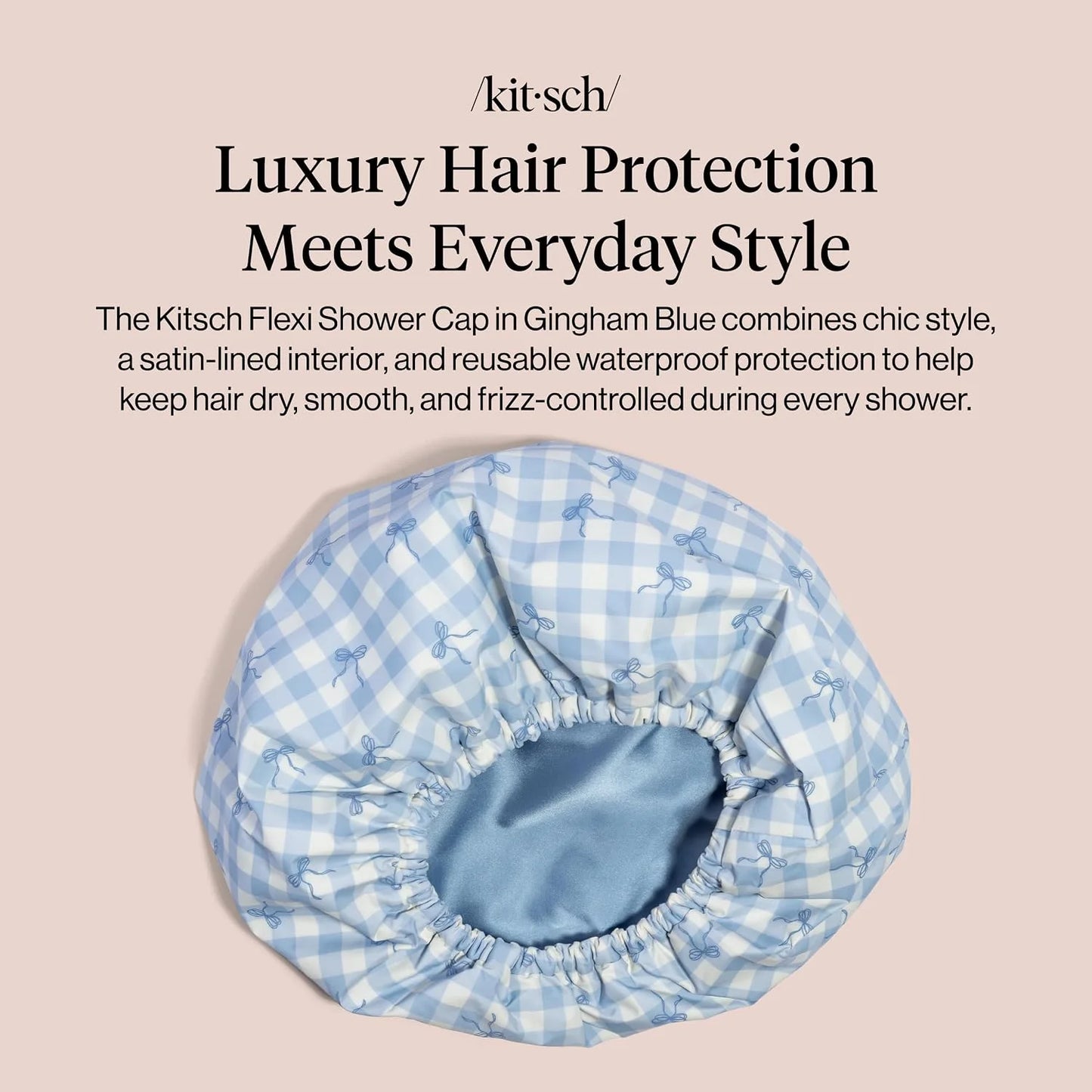 Kitsch Luxury Large Shower Cap for Women - Cherry Print