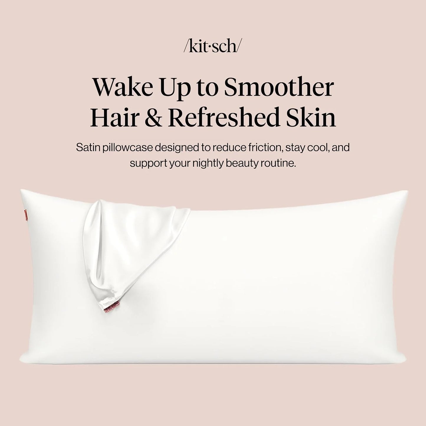 Kitsch Satin Pillowcase with Zipper - Standard Size, Haze Blue