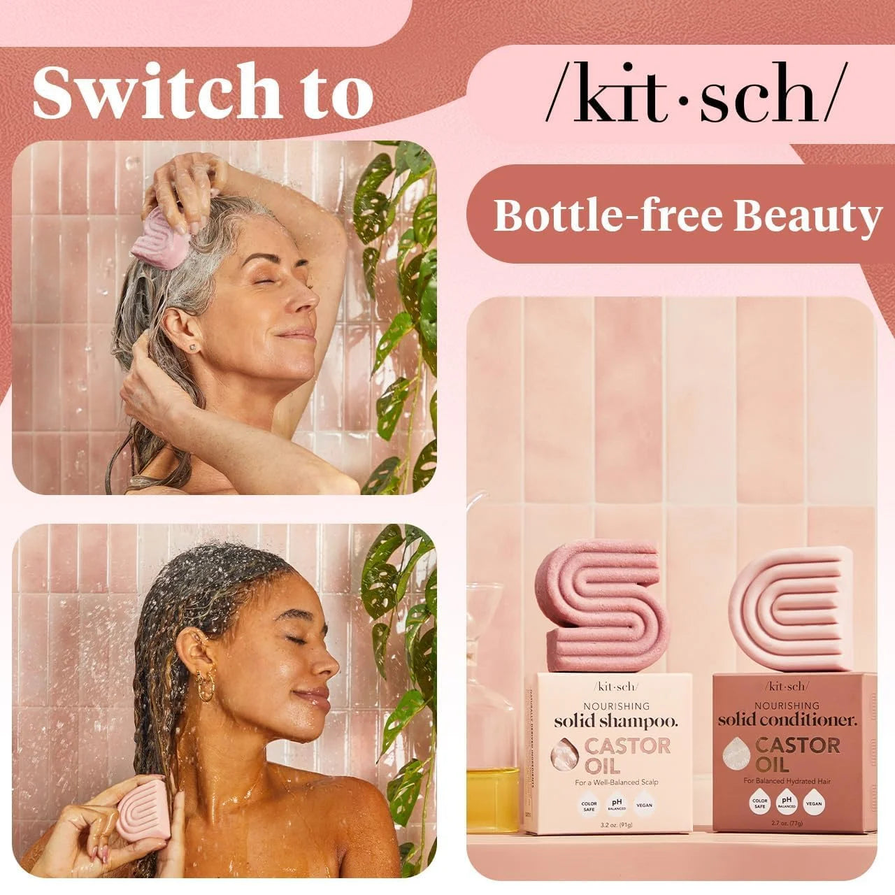 Kitsch Rosemary & Biotin Shampoo and Conditioner Set for Hair Growth