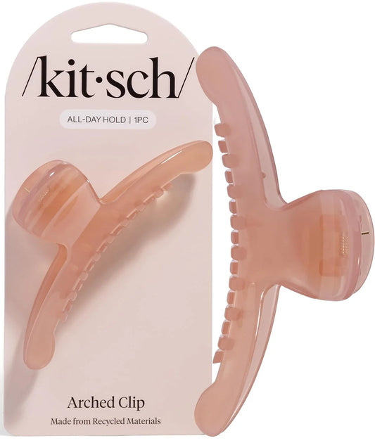 Kitsch Arched Hair Clips For Women - Large, Soft Pink, 1pc