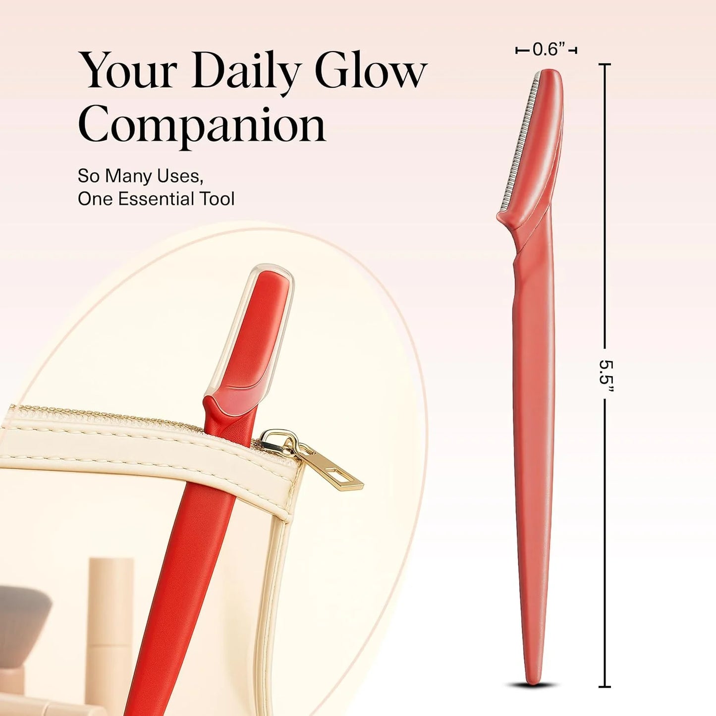 Kitsch Dermaplane Razor for Women Face – Terracotta, 6 pcs