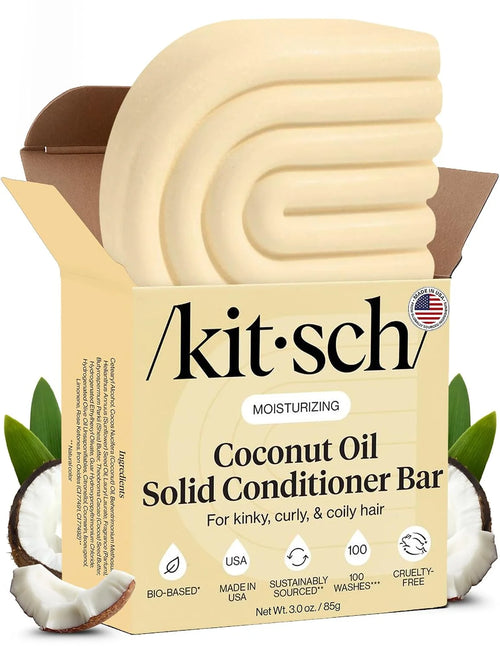 Kitsch Coconut Oil Conditioner Bar Soap for Hair Care - Made in USA, 3 oz