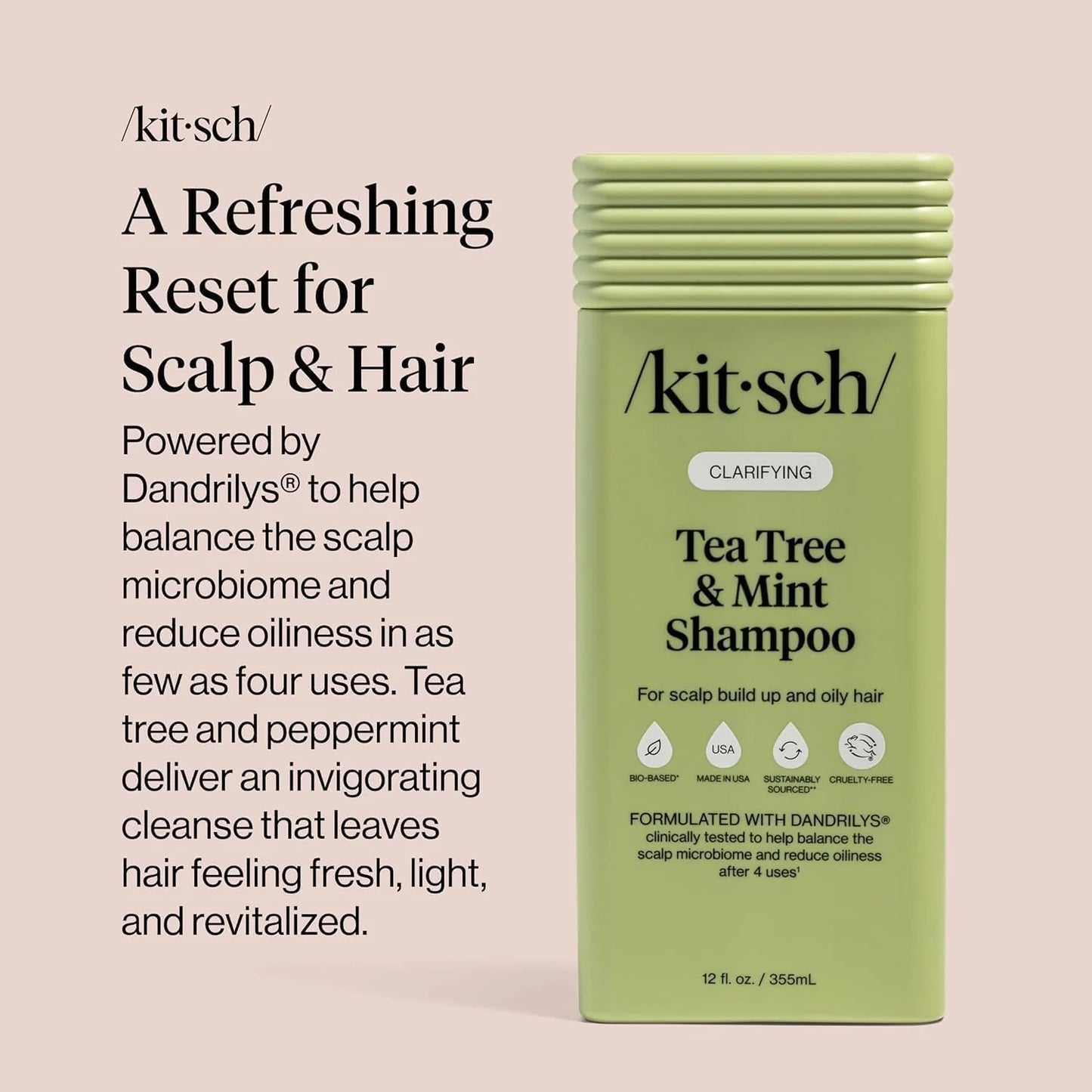 Kitsch Argan Oil Shampoo for Hair Growth – Hydrating Hair Care – 12.3 oz