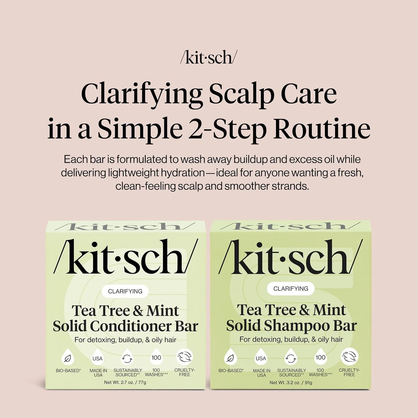 Kitsch Rosemary & Biotin Shampoo and Conditioner Set for Hair Growth