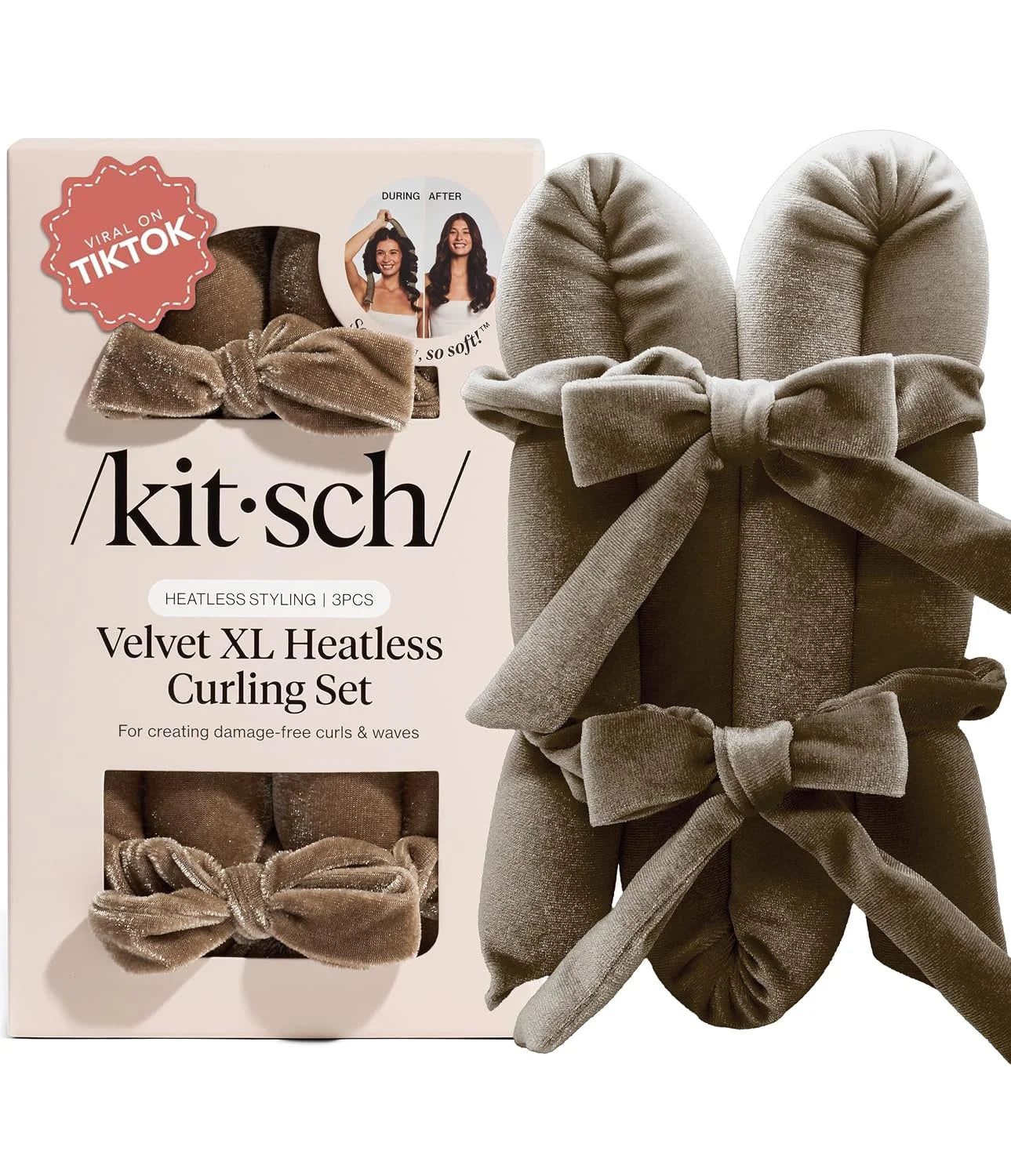 Kitsch Velvet Heatless Curls Overnight Set - Eucalyptus