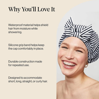 Kitsch Luxury Large Shower Cap for Women - Cherry Print