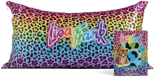 Lisa Frank x Kitsch Satin Pillowcase, Size 19x36 - Rainbow Leopard