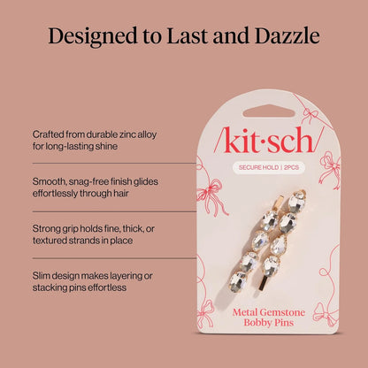Kitsch Spiral Bobby Pins - Hair Accessories For Women - Brown, 3pcs
