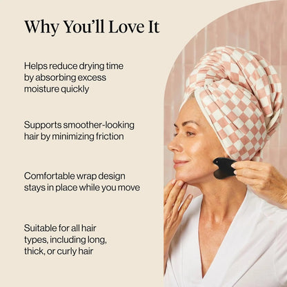 Kitsch XL Microfiber Hair Towel Wrap for Women