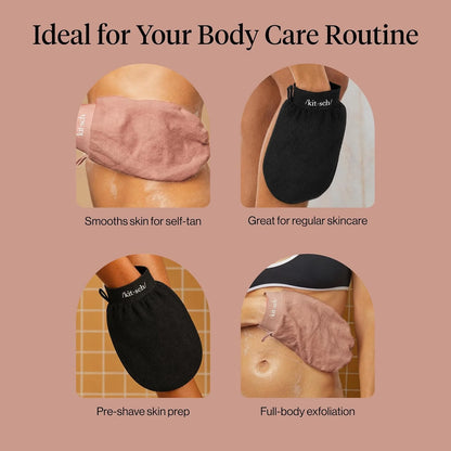 Kitsch Exfoliating Glove – Exfoliating Mitt - 1pc Black