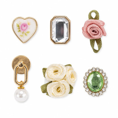 KitschPop™ Charm Sets - Vintage Emerald, 6pcs