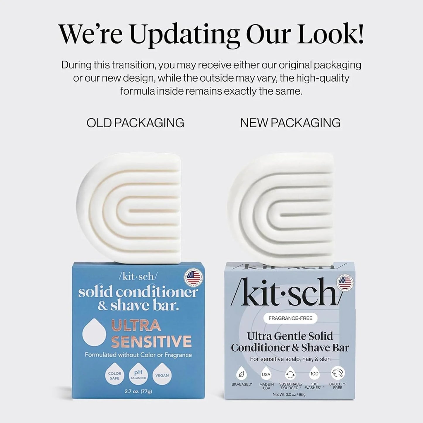 Kitsch Ultra Sensitive 2-in-1 Conditioner Bar & Shaving Soap - 3 oz