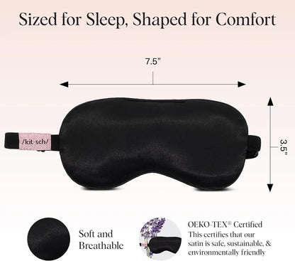 Kitsch Contour Satin Sleep Mask | Eye Masks for Sleep - Charcoal
