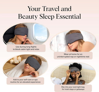 Kitsch Contour Satin Sleep Mask | Eye Masks for Sleep - Charcoal