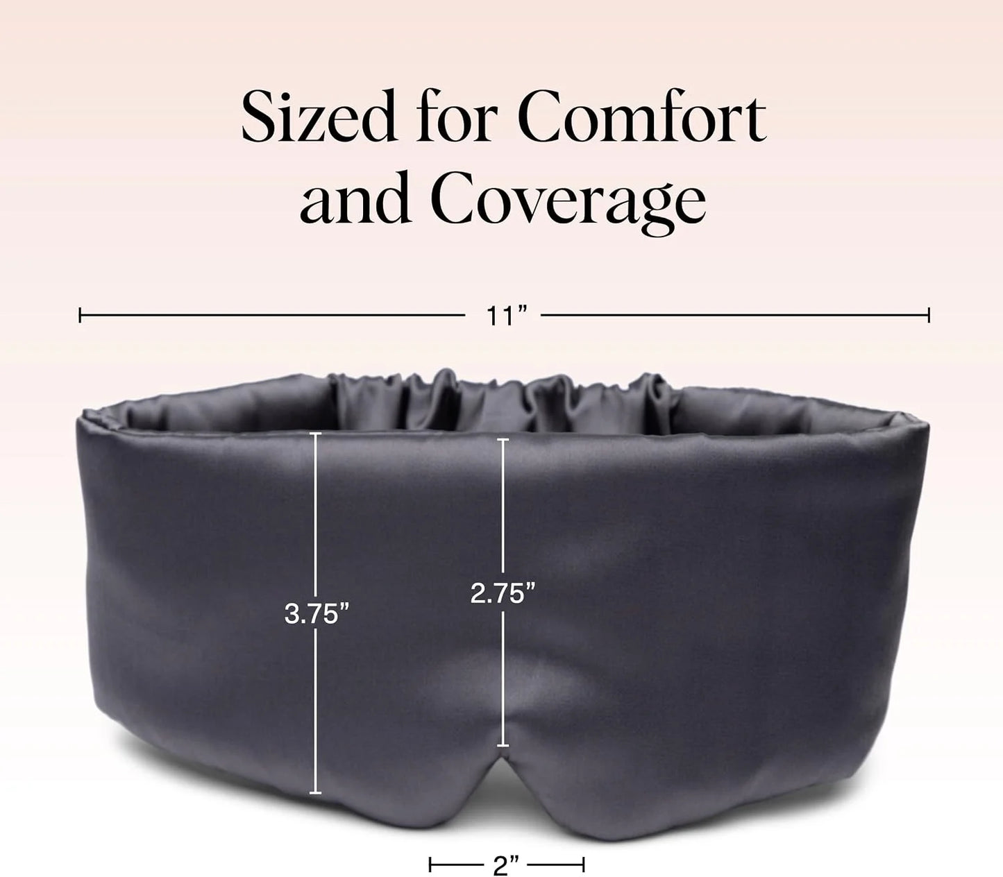 Kitsch Contour Satin Sleep Mask | Eye Masks for Sleep - Charcoal