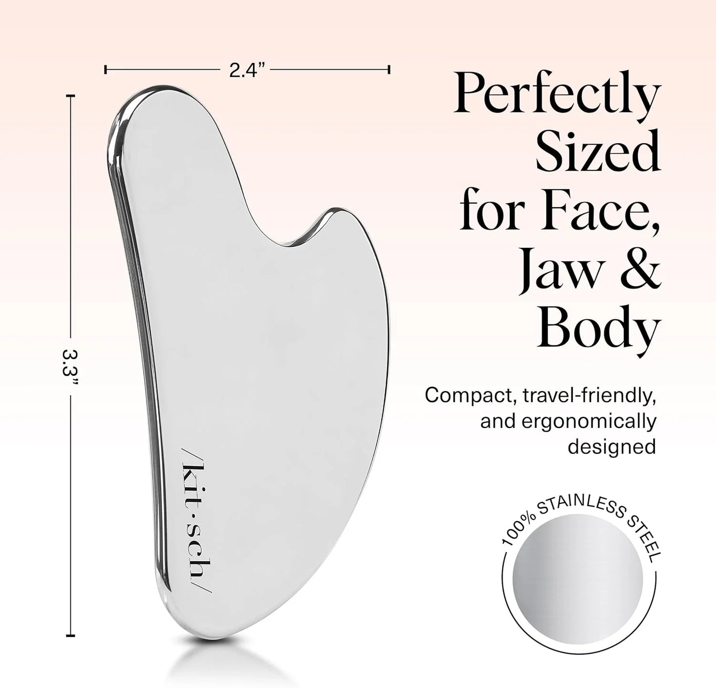 Kitsch Stainless Steel Guasha Tool for Face - Silver