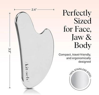 Kitsch Stainless Steel Guasha Tool for Face - Silver