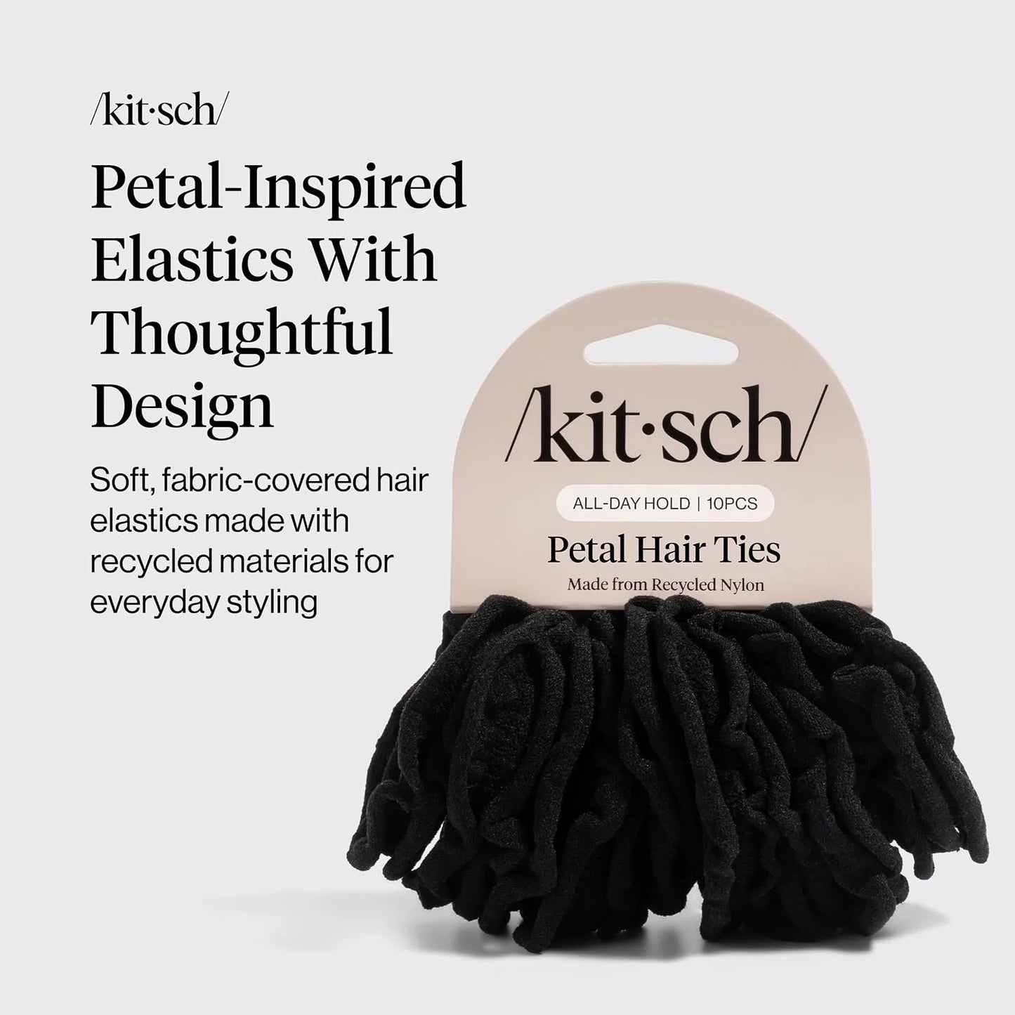 Kitsch Ribbed Hair Ties No Damage - Blush, 10pcs