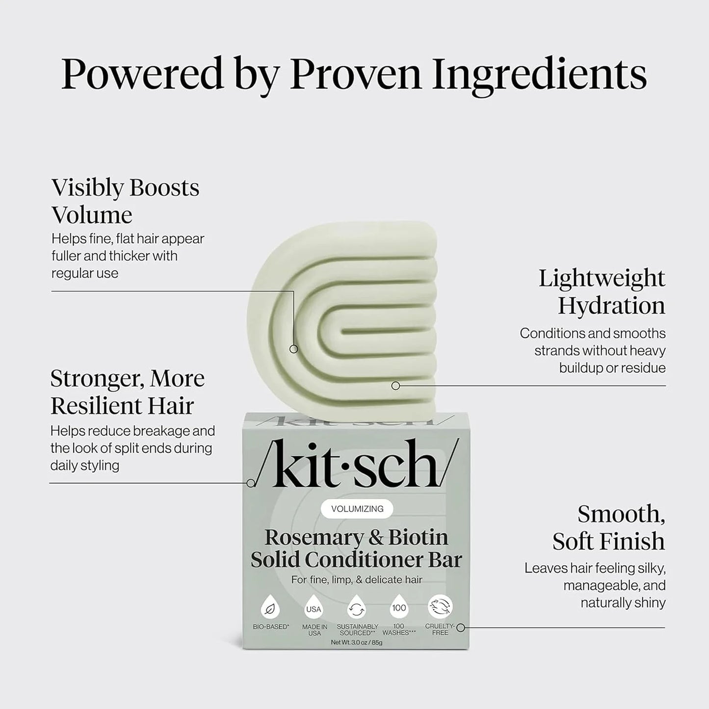 Kitsch Rosemary & Biotin Conditioner Bar Soap for Hair Growth - 3 oz