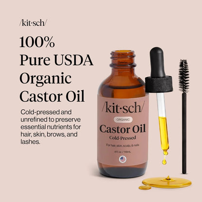 Kitsch 100% Pure Castor Oil Organic Cold Pressed - 2 oz