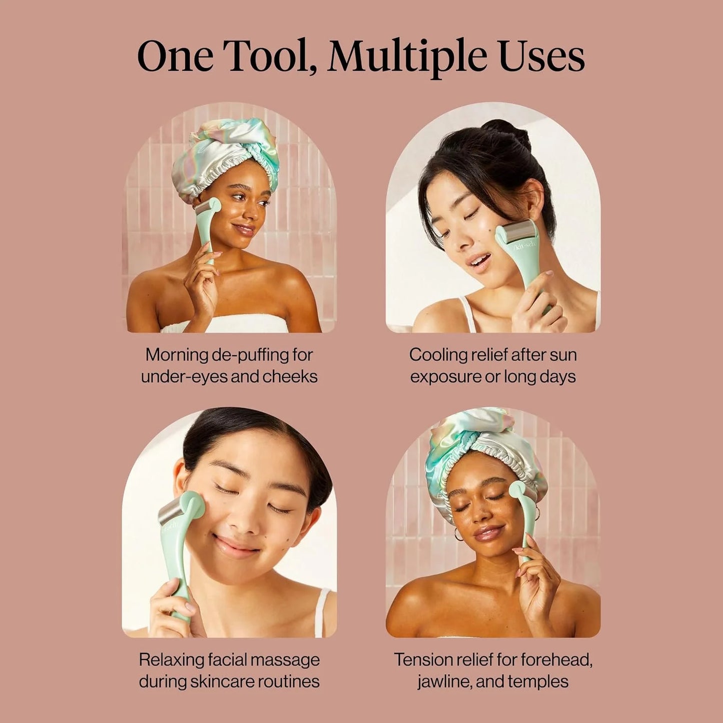 Kitsch Mini Ice Roller for Face Tool Set – Cooling Face Rollers - Blush