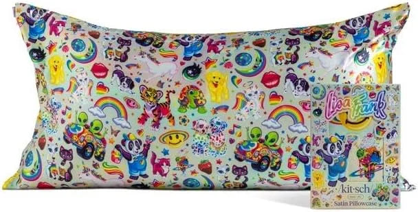 Lisa Frank x Kitsch Satin Pillowcase, Size 19x36 - Rainbow Leopard